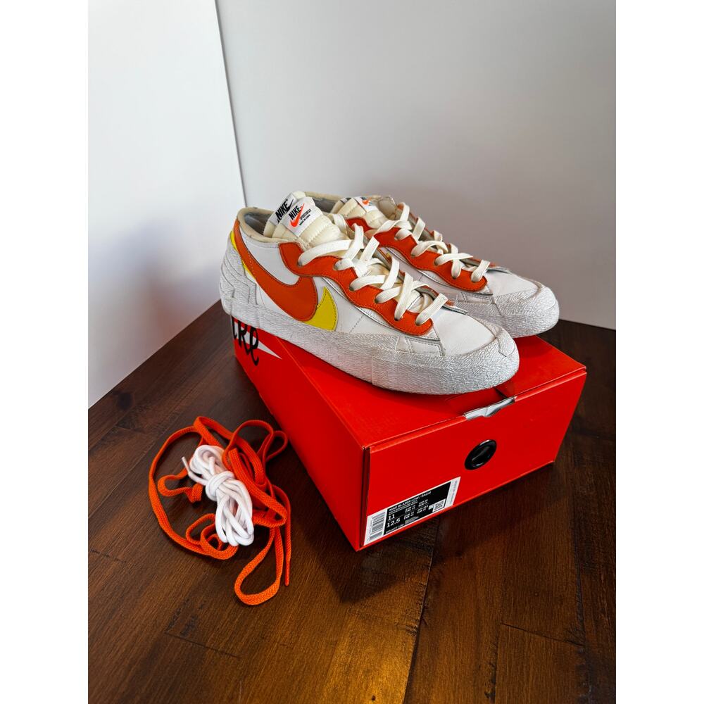 Title: Nike Blazer Low Sacai White Magma Orange Size 11